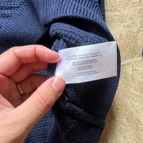 Vtg Y2K Gap Mens Sweater L Navy Blue Crewneck Classic Minimalist Preppy Basic - Picture 3 of 7